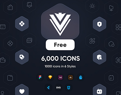 6,000 Icons Free - 6 Styles