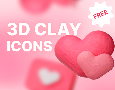 3D LOVELY CLAY ICONS - FREE ICONPACK