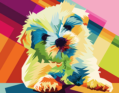 WPAP Pop Art Style Dog