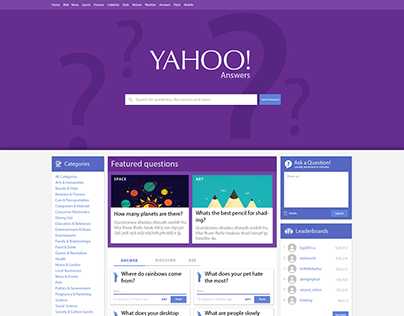Yahoo Answers Re-Design (Material)