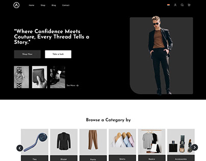 Landing page for Men’s Fashion website