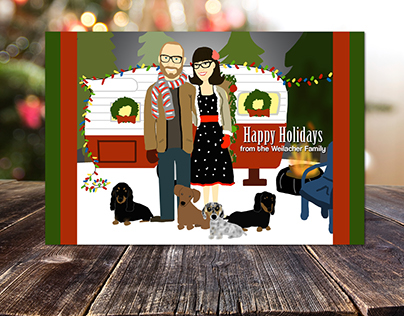 More Custom Illustrated Christmas Cards