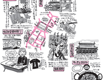 東京探訪　御茶ノ水駅周辺イラストマップ