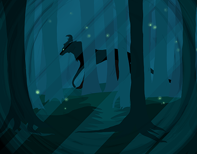 A creatures walk through the woods