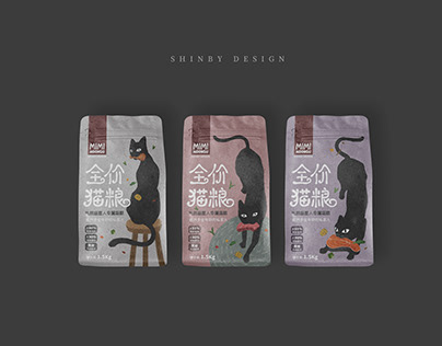 package design cat food包装设计-包装设计-猫粮-插画包装-任晓暖