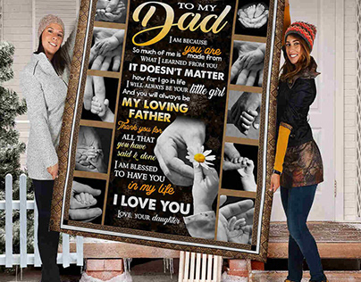 Dad – Holding Little Hand – I Love You Blanket