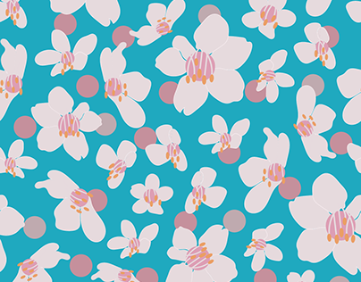 Cherry Blossom vector seamless pattern collection