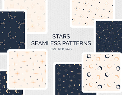 Stars seamless patterns