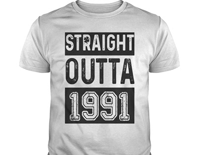 Straight Outta 1991 Funny 27th Birthday Gift Shirt