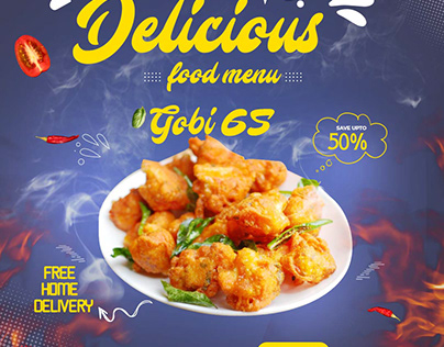 Gobi 65 | Food Design Poster PSD File