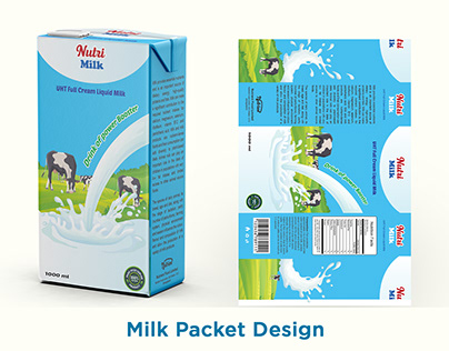 Milk packet Label Design