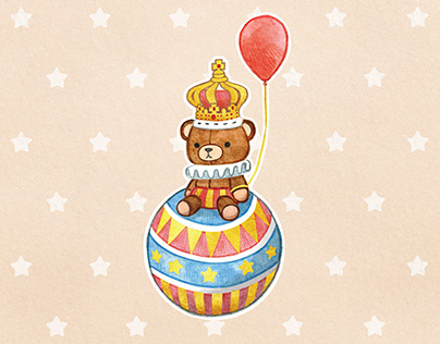 Baby King Bear - Birth Card