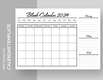 Free Blank Calendar Template 2024 Template
