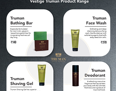Vestige Truman Product Range