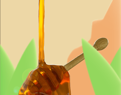 Honey pouring 3D animation