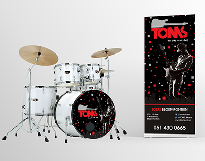 TOMS Promotional banners and drum head