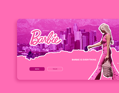 The design of the main page of the site Barbie