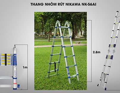 Món quà: chiếc thang nhôm rút đôi Nikawa NK-56AI