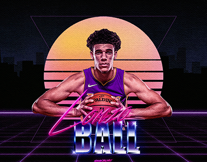 NBA POSTER | 80's Style | Lonzo Ball | L.A. LAKERS