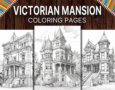 Victorian Mansion Coloring Pages for Adults