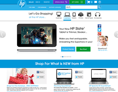 Project thumbnail - HP Computers UI/UX Wireframe
