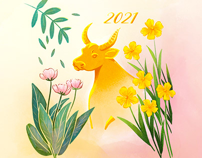 2021 Ox Year Illustration (包裝設計）