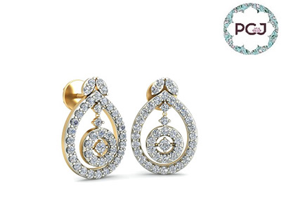 Deborah Drop Diamond Earrings By PC Jeweller