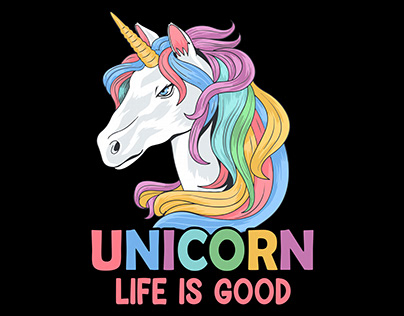 Unicorn life is good t-shirt design
