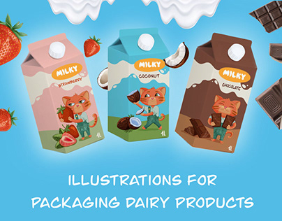 illustrations for packaging dairy products