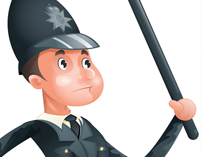 Vector Brave Policeman Vector Illustration Security