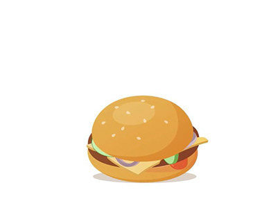 Animated video describing the ingredients of the burger