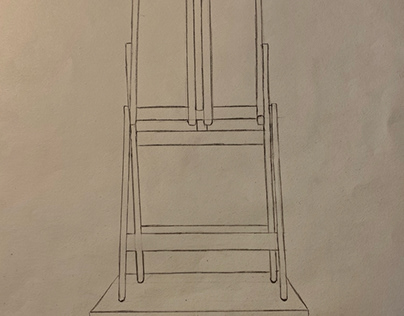 Desenho à vista de um cavalete