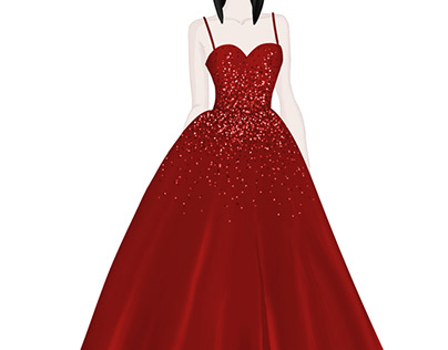 Red Beaded Prom Dress Design