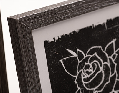 Xylography (Woodcut) Roses