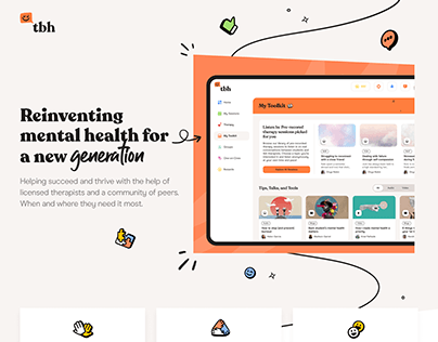 tbh - Mental Health Platform Website Design