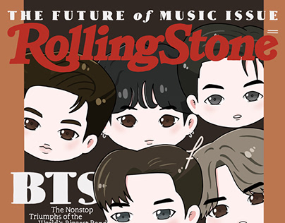 BTS Rolling Stone Magazine Cover Illustration