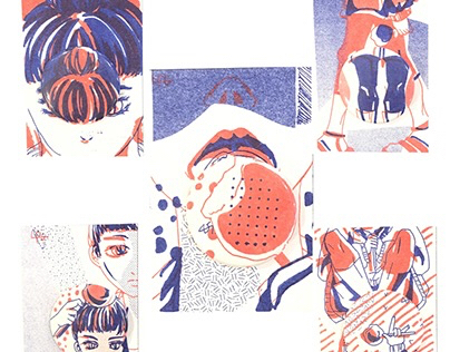 Risograph_Girl with the long face