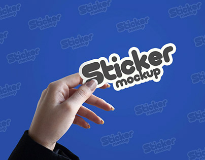 Free Sticker Mockup in PSD for your designs
