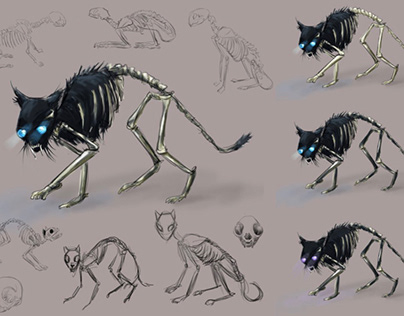 Halloween skeleton cat