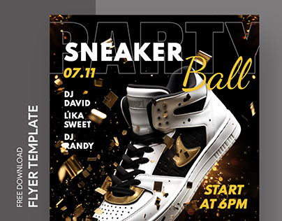 Free Editable Online Sneaker Ball Flyer Template