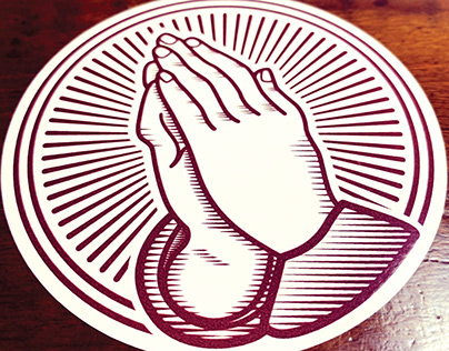 Church Bench Seat Stickers | Praying Hands
