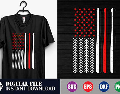 American baseball flag t-shirt design