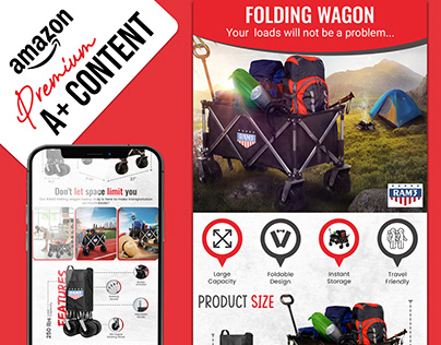 Premium Folding Wagon || A+ Content || Amazon