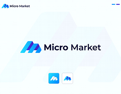 Micro Market, (Letter M) Modern Logo Design Concept