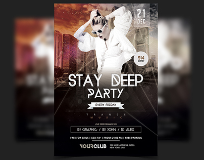 Stay Deep - PSD Party Flyer