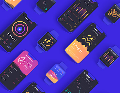 UI concept Fitness App for mobile & watch
