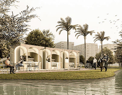 Kiosks design for Al Azbakya park