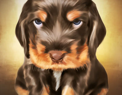 Digital Puppy Oil Art