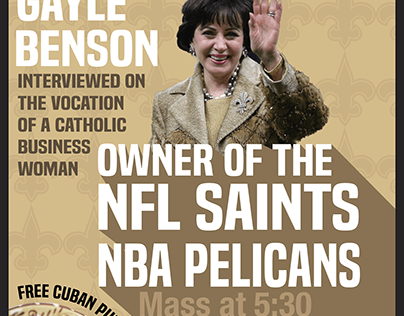 Gayle Benson-Catholic Studies Night Flyer