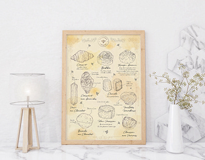 Bread illustration Leaflet,menu,poster